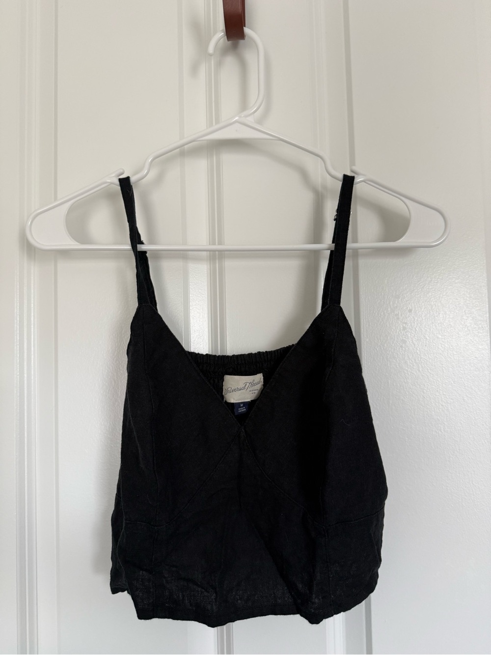 Universal Thread Black Linen Blend Cropped Cami